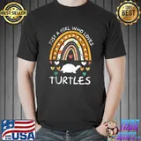 Funny Just A Girl Who Loves Turtles Rainbow Leopard T-shirt