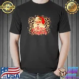 Funny Leopard Vintage 70s Santa Merry Christmas Santa Claus Face T-Shirt