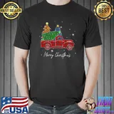 Funny Merry Christmas Leopard Buffalo Truck Tree Red Plaid Shirt