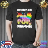 Funny Pop It Grammie Of The Birthday Girl Unicorn Ice Cream T Shirt