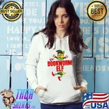 Funny The Bookworm Elf Christmas Outfit Matching Group Family T-Shirt