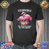 Grammingo More Awesome Than Normal Flamingo Womens Grammy T-Shirt