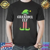 Grandma Elf Matching Family Group Christmas Party Pajama T-Shirt