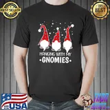 hanging With My Gnomies Buffalo Plaid Christmas Pajama Tee Shirts