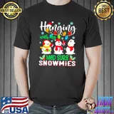hanging With My Med Surg Snowmies Nurse Xmas Light Christmas Tee Shirt