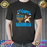 Happy Hanukkah Cool Dabbing Pug Dog Menorah Lover T-shirt