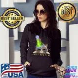 Happy New Year 2022 Funny New Year's Eve Cat Party Hat NYE T-Shirt
