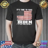 Its Time To Take Biden To The Train Station American Flag T-Shirt Unisex