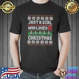 Just A Girl who Loves Christmas Tree Xmas Buffalo Plaid T-Shirt