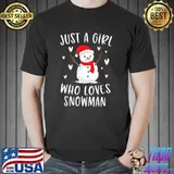 Just A Girl Who Loves Snowman Xmas Cute Christmas T-Shirt