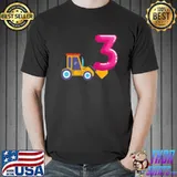 Kids 3rd Birthday Party for Kid 3 Year Old with Truck Shirt Unisex