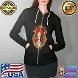 La Calavera Catrina Mourns The Dead Santa Muerte Shirt Full Zip Hooded