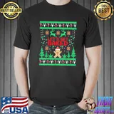 Lets get Baked Gingerbread Weed Stoner Ugly Christmas T-Shirt