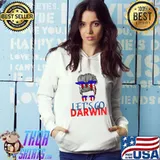 Let's Go Darwin Shirt Women Girl US Flag Vintage Messy Bun T-Shirt