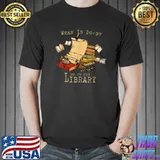 Library Graphic Men Women Book Reader Reading Librarian Fun T-Shirt