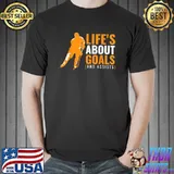 Life's About Goals Ice Hockey Shirt for Boys Ice Hockey T-Shirt