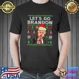 Merry Christmas Let's go Branson Brandon Ugly Sweater Style Trump T-shirt