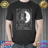 Moon Tarot Card and Cat Occult Graphic T-Shirt