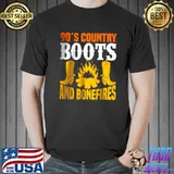 Nice 90s Country Boots And Bonefires T Shirt