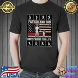 Nice American Flag Baseball Dad Father And Son Best Friend For Life Shirt Unisex