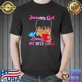 Nice Butterfly January Girl Living My Best Life Shirt