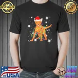 Nice Ocicat cat christmas light christmas cat santa hat Unisex