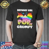 Nice Pop It Grumpy Of The Birthday Girl Unicorn Ice Cream T Shirt Unisex