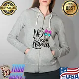 No Prob-Llama Cute Llama Alpaca Funny Graphic Plus Size T-Shirt Full Zip Hooded