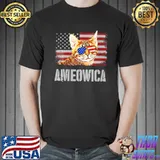 Ocicat Cat Ameowica Retro USA American Flag Shirt