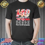 Official 140 Years Of The Greatest Mlb Team Reds Signatures Thanks For The Memories Unisex