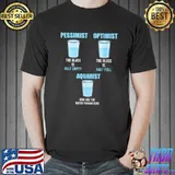 Official Aquarium Glass Half Full Half Empty Aquatics Fish Breeder T Shirt Unisex