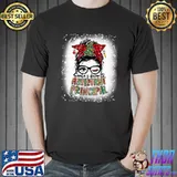 Official Bleached Santa's Favorite Assistant Principal Messy Bun Xmas T-shirt