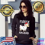 Official Fleece Navidad Funny Feliz Sheep Christmas Lights Gifts T-Shirt