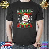 Official Pitbull Christmas Santa Ugly Dog Xmas Pajama Shirt