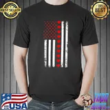 Official Retro American Flag Hearts Vintage Valentines Day Patriotic T-Shirt