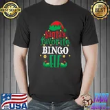 Official Santa's Favorite Bingo Elf Christmas Matching T-shirt