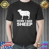 Official Sheep I How I See Sheep I Knitting Crochet Wool Needlework T-shirt