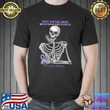 Official Skeleton Just Sitting Here Fibromyalgia Awareness T-Shirt Unisex