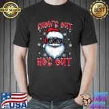 Official Snow's Out Ho's Out Black African American Santa Claus T-Shirt