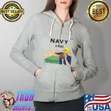 Original 1960 Navy Notre Dame Shirt Full Zip Hooded