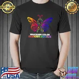 Original butterfly Cancer Awareness Whatever Color Cancer Sucks Shirt