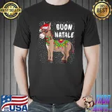Original Christmas Donkey Buon Natale American Italian Xmas T Shirt