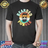 Original Cool bearded funcle funny uncle vintage retro shirt