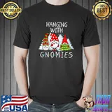 Original Hanging With Gnomies Gnome Christmas Buffalo Plaid Red T-Shirt