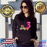 Original Kids 3rd Birthday Party for Kid 3 Year Old with Truck Shirt