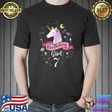 Original Kids 7 Year Old Girl Birthday Unicorn Shirt 7th Birthday T Shirt