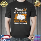 Original Lawn Mower Mowing Gardener Garden Gardening Mow Jesus Christ T-Shirt