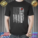 Original Let's Go Brandon Black and White USA Apparel Shirt