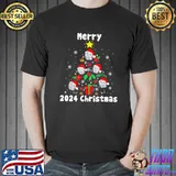 Original Merry 2024 Christmas with Donald Trump Santa Hat T-Shirt