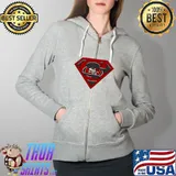 Original Superman 49ers Shirts Full Zip Hooded